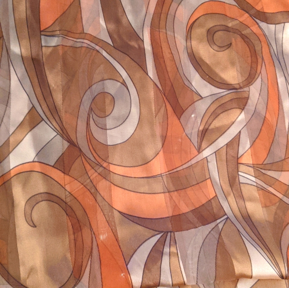 Sheer brown and orange scarf